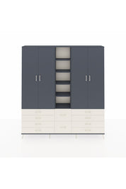 Arges Dolap 9 Raflı 10 Çekmeceli 2 Askılı 220x30x243 Antrasit-Antrasit/Aytaşı