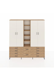 Arges Dolap 9 Raflı 10 Çekmeceli 2 Askılı 220x30x243 Çam-Aytaşı/Çam