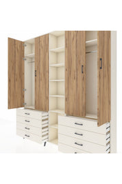 Arges Dolap 10 Raflı 8 Çekmeceli 2 Askılı 220x30x243 Aytaşı-Çam/Aytaşı