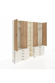 Arges Dolap 10 Raflı 8 Çekmeceli 2 Askılı 220x30x243 Aytaşı-Çam/Aytaşı