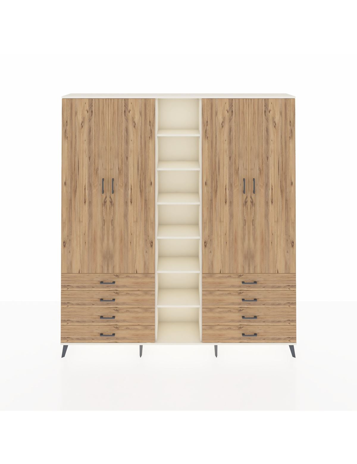 Arges Gardrop 10 Raflı 8 Çekmeceli 2 Askılı 220x30x243 Aytaşı-Çam