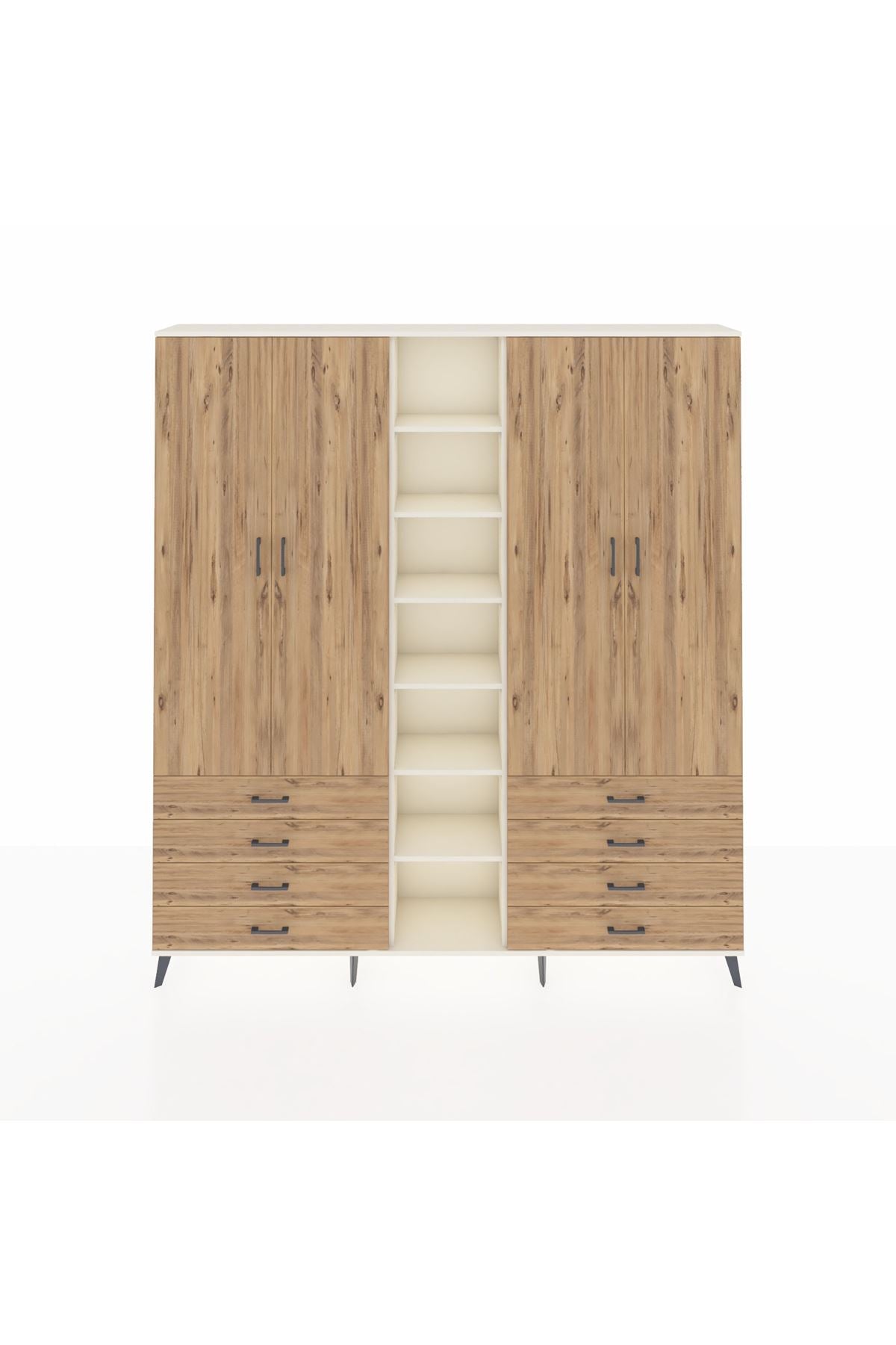 Arges Gardrop 10 Raflı 8 Çekmeceli 2 Askılı 220x30x243 Aytaşı-Çam