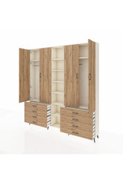 Arges Gardrop 10 Raflı 8 Çekmeceli 2 Askılı 220x30x243 Aytaşı-Çam