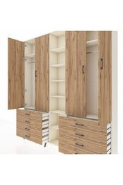 Arges Gardrop 10 Raflı 8 Çekmeceli 2 Askılı 220x30x243 Aytaşı-Çam