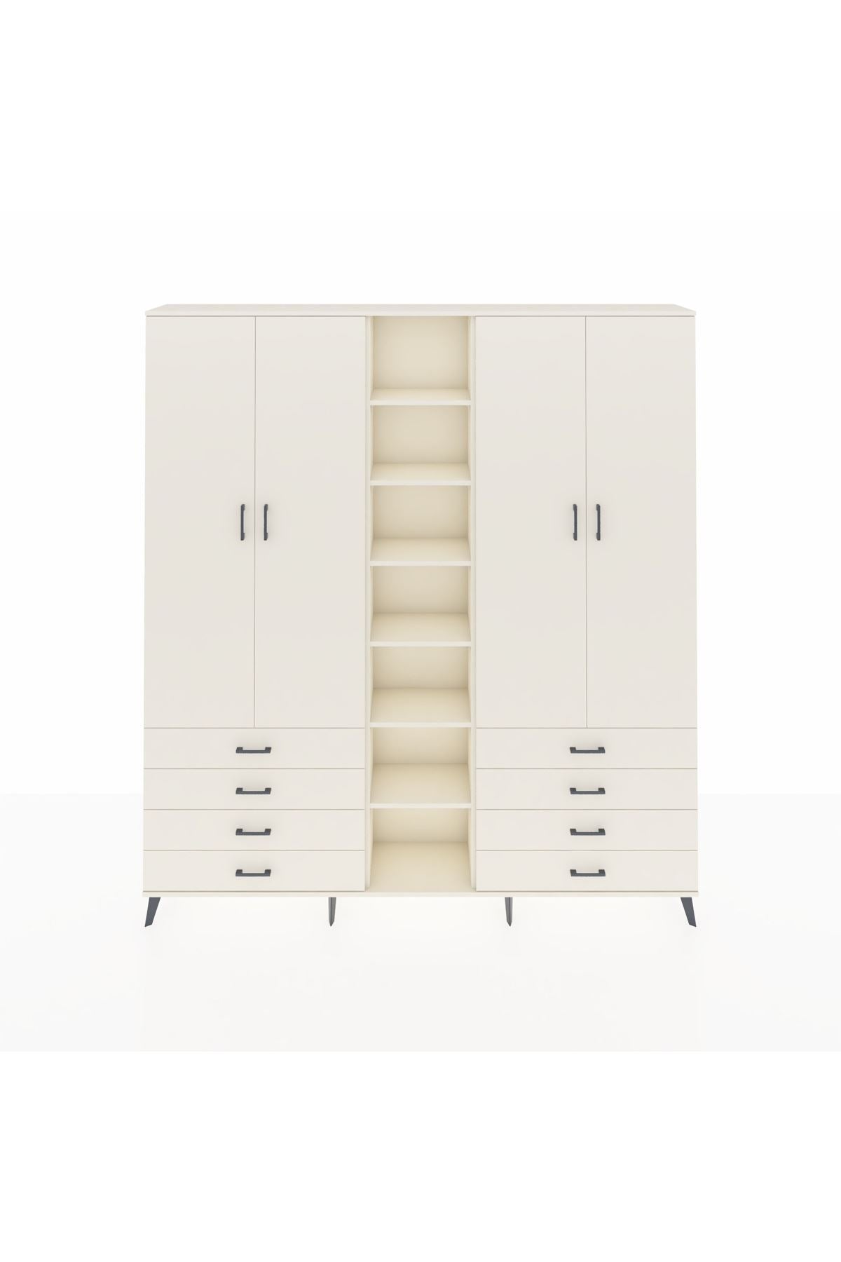 Arges Gardrop 10 Raflı 8 Çekmeceli 2 Askılı 220x30x243 Aytaşı-Aytaşı