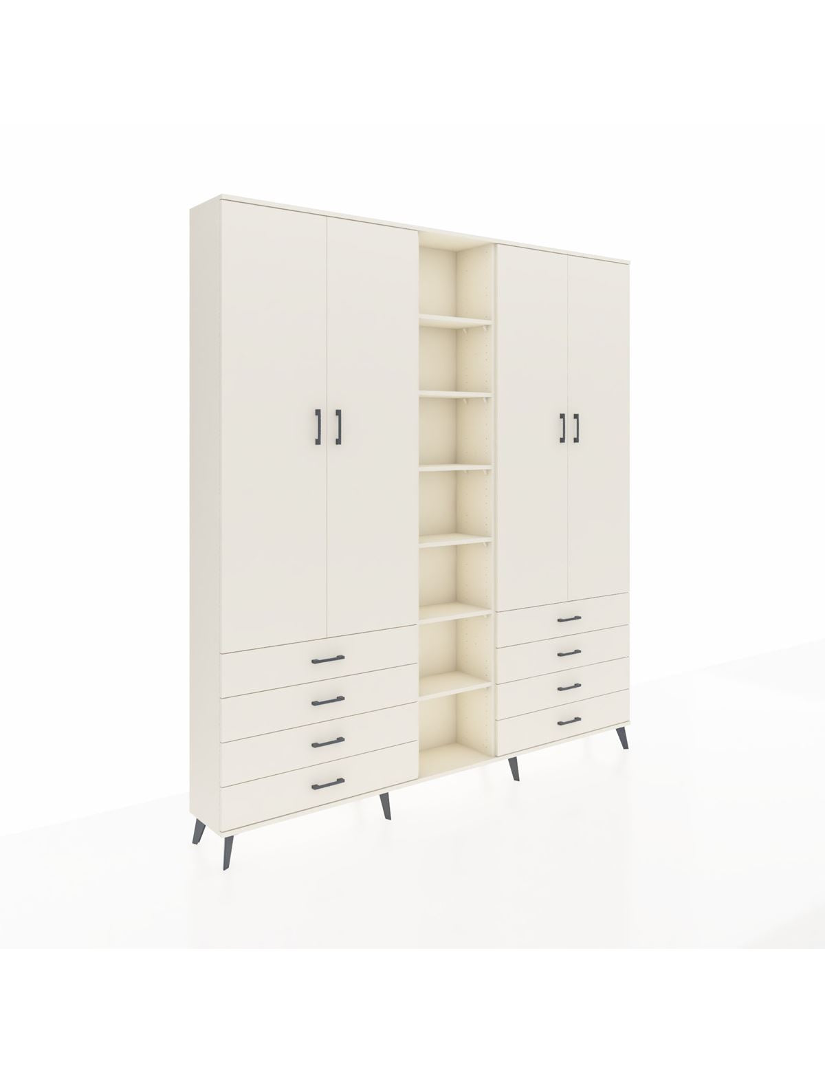 Arges Gardrop 10 Raflı 8 Çekmeceli 2 Askılı 220x30x243 Aytaşı-Aytaşı