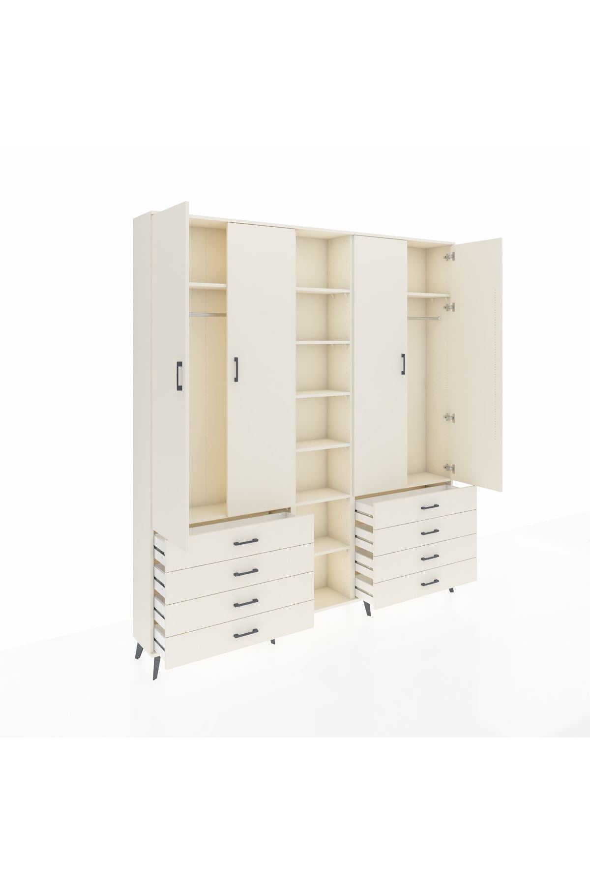 Arges Gardrop 10 Raflı 8 Çekmeceli 2 Askılı 220x30x243 Aytaşı-Aytaşı