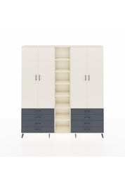 Arges Dolap 10 Raflı 8 Çekmeceli 2 Askılı 220x30x243 Aytaşı-Aytaşı/Antrasit