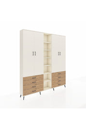 Arges Dolap 10 Raflı 8 Çekmeceli 2 Askılı 220x30x243 Aytaşı-Aytaşı/Çam
