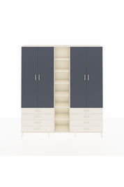 Arges Dolap 10 Raflı 8 Çekmeceli 2 Askılı 220x30x243 Aytaşı-Antrasit/Aytaşı