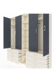 Arges Dolap 10 Raflı 8 Çekmeceli 2 Askılı 220x30x243 Aytaşı-Antrasit/Aytaşı