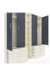 Arges Dolap 10 Raflı 8 Çekmeceli 2 Askılı 220x30x243 Aytaşı-Antrasit/Aytaşı