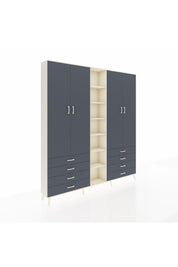 Arges Gardrop 10 Raflı 8 Çekmeceli 2 Askılı 220x30x243 Aytaşı-Antrasit