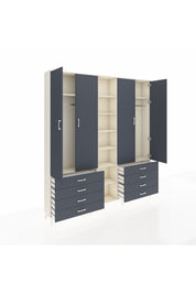 Arges Gardrop 10 Raflı 8 Çekmeceli 2 Askılı 220x30x243 Aytaşı-Antrasit