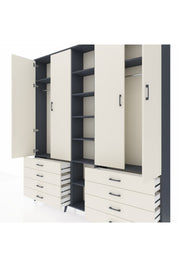 Arges Gardrop 10 Raflı 8 Çekmeceli 2 Askılı 220x30x243 Antrasit-Aytaşı