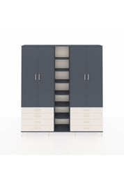 Arges Dolap 10 Raflı 8 Çekmeceli 2 Askılı 220x30x243 Antrasit-Antrasit/Aytaşı