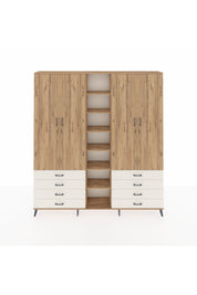 Arges Dolap 10 Raflı 8 Çekmeceli 2 Askılı 220x30x243 Çam-Çam/Aytaşı