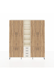Arges Dolap 17 Raflı 4 Çekmeceli 8 Kapaklı 220x30x243 Aytaşı-Çam/Aytaşı
