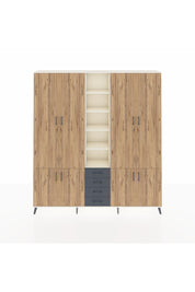 Arges Dolap 17 Raflı 4 Çekmeceli 8 Kapaklı 220x30x243 Aytaşı-Çam/Antrasit