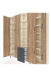 Arges Dolap 17 Raflı 4 Çekmeceli 8 Kapaklı 220x30x243 Aytaşı-Çam/Antrasit