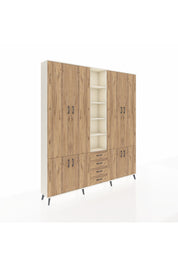 Arges Gardrop 17 Raflı 4 Çekmeceli 8 Kapaklı 220x30x243 Aytaşı-Çam