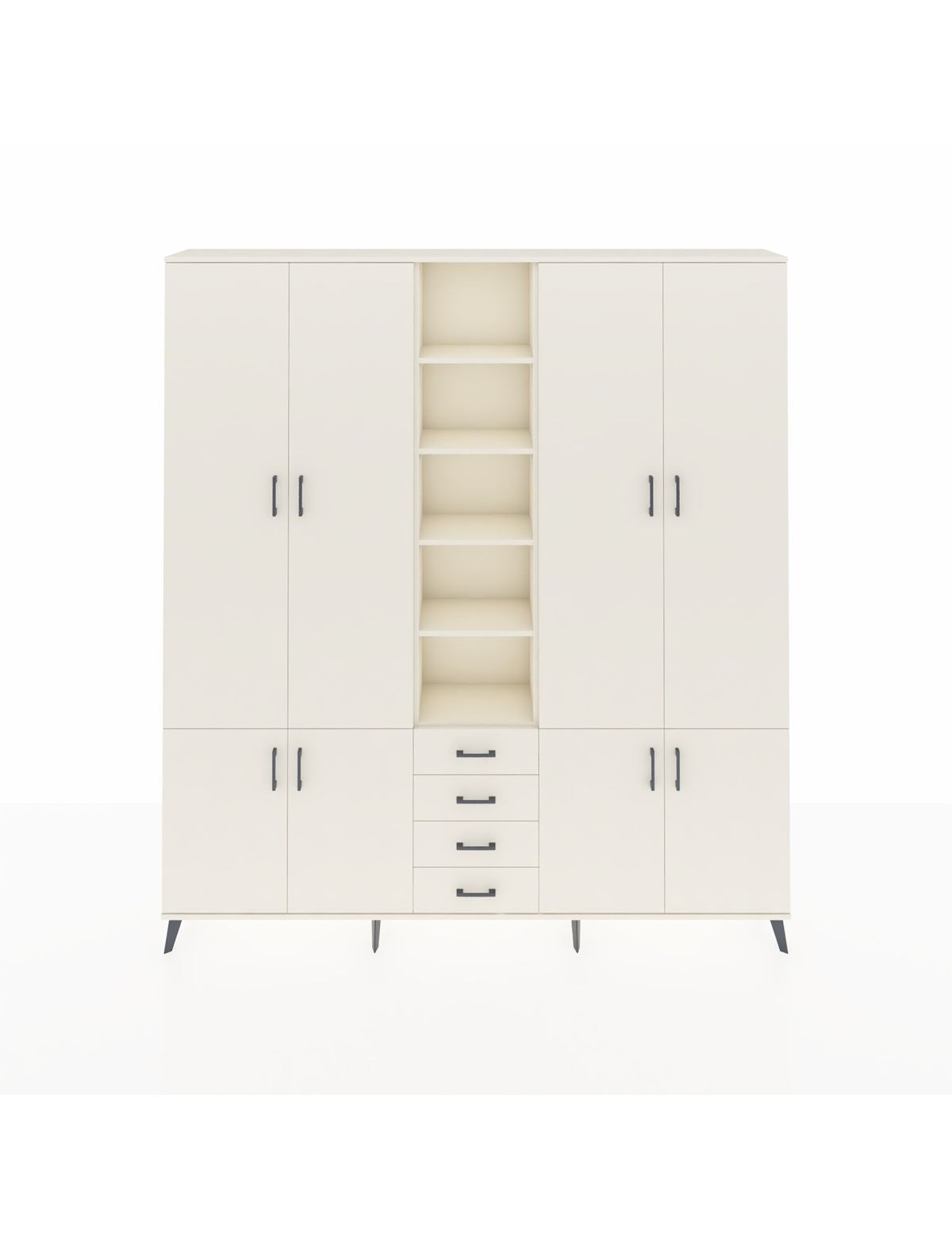 Arges Gardrop 17 Raflı 4 Çekmeceli 8 Kapaklı 220x30x243 Aytaşı-Aytaşı