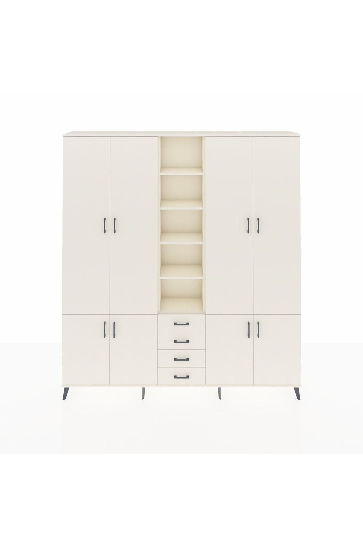 Arges Gardrop 17 Raflı 4 Çekmeceli 8 Kapaklı 220x30x243 Aytaşı-Aytaşı