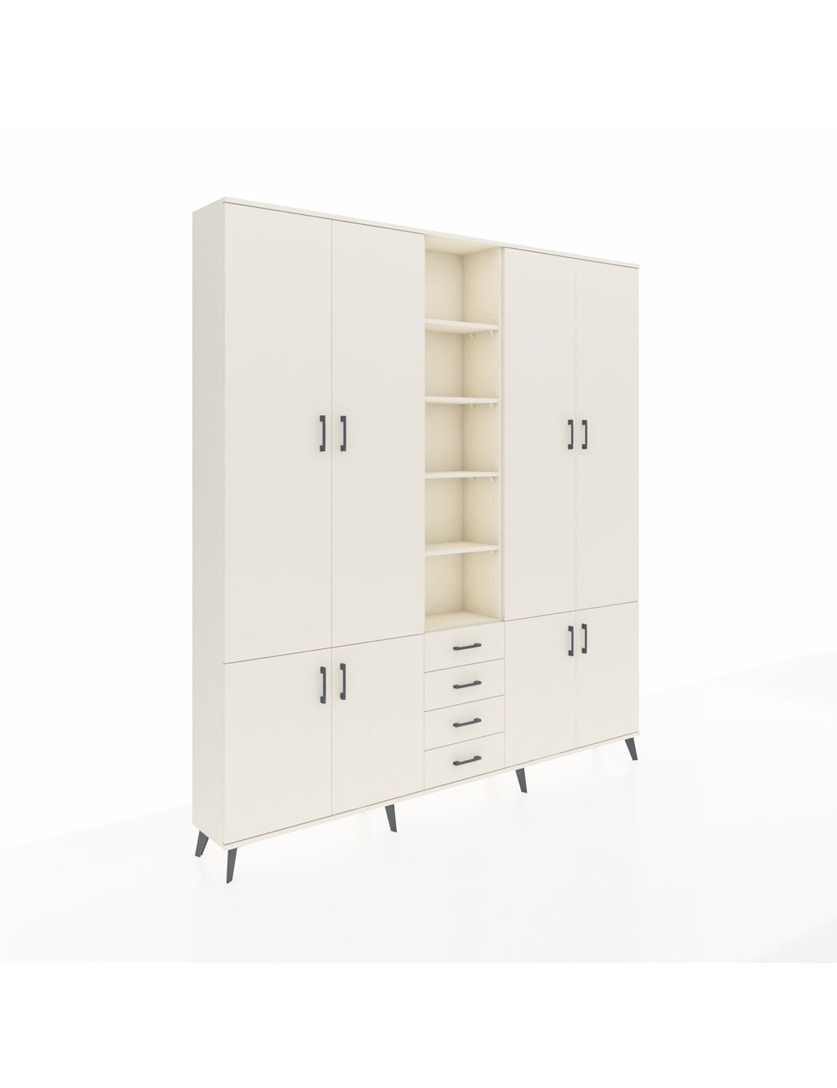 Arges Gardrop 17 Raflı 4 Çekmeceli 8 Kapaklı 220x30x243 Aytaşı-Aytaşı