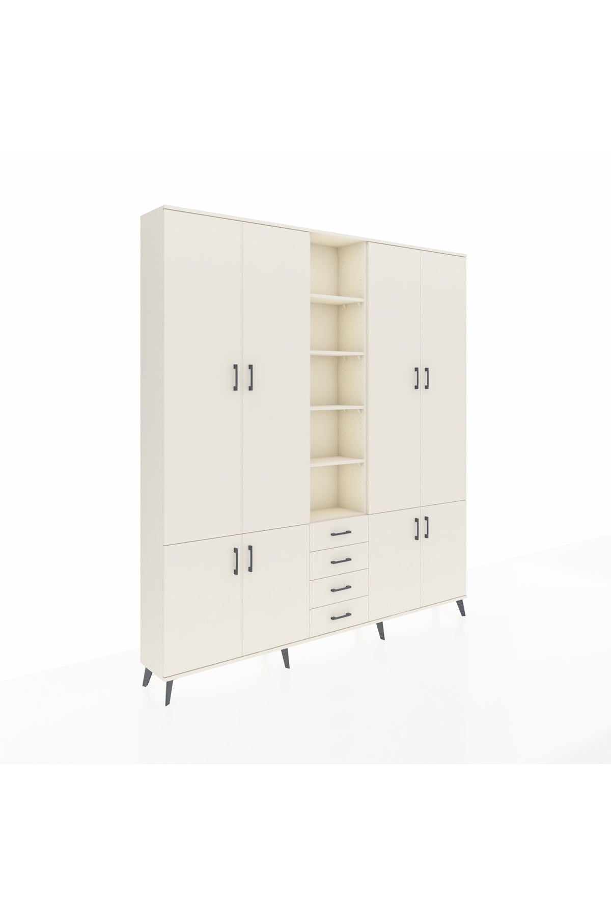 Arges Gardrop 17 Raflı 4 Çekmeceli 8 Kapaklı 220x30x243 Aytaşı-Aytaşı