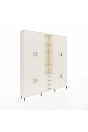 Arges Gardrop 17 Raflı 4 Çekmeceli 8 Kapaklı 220x30x243 Aytaşı-Aytaşı