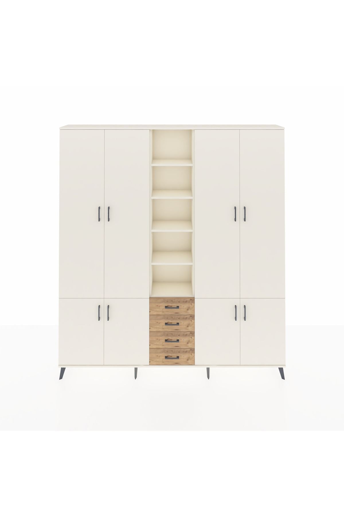 Arges Dolap 17 Raflı 4 Çekmeceli 8 Kapaklı 220x30x243 Aytaşı-Aytaşı/Çam