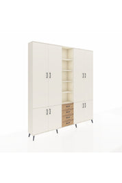Arges Dolap 17 Raflı 4 Çekmeceli 8 Kapaklı 220x30x243 Aytaşı-Aytaşı/Çam