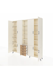 Arges Dolap 17 Raflı 4 Çekmeceli 8 Kapaklı 220x30x243 Aytaşı-Aytaşı/Çam