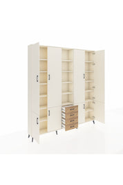 Arges Dolap 17 Raflı 4 Çekmeceli 8 Kapaklı 220x30x243 Aytaşı-Aytaşı/Çam