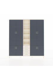 Arges Dolap 17 Raflı 4 Çekmeceli 8 Kapaklı 220x30x243 Aytaşı-Antrasit/Aytaşı