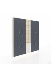 Arges Dolap 17 Raflı 4 Çekmeceli 8 Kapaklı 220x30x243 Aytaşı-Antrasit/Aytaşı