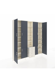 Arges Dolap 17 Raflı 4 Çekmeceli 8 Kapaklı 220x30x243 Aytaşı-Antrasit/Aytaşı