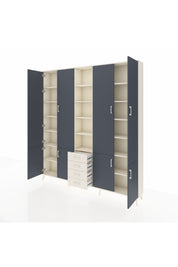 Arges Dolap 17 Raflı 4 Çekmeceli 8 Kapaklı 220x30x243 Aytaşı-Antrasit/Aytaşı