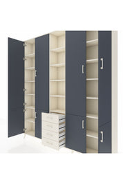 Arges Dolap 17 Raflı 4 Çekmeceli 8 Kapaklı 220x30x243 Aytaşı-Antrasit/Aytaşı