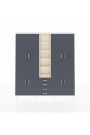 Arges Gardrop 17 Raflı 4 Çekmeceli 8 Kapaklı 220x30x243 Aytaşı-Antrasit