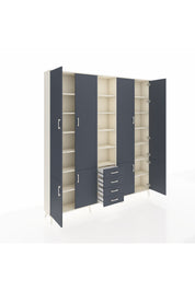Arges Gardrop 17 Raflı 4 Çekmeceli 8 Kapaklı 220x30x243 Aytaşı-Antrasit