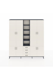 Arges Gardrop 17 Raflı 4 Çekmeceli 8 Kapaklı 220x30x243 Antrasit-Aytaşı