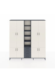 Arges Dolap 17 Raflı 4 Çekmeceli 8 Kapaklı 220x30x243 Antrasit-Aytaşı/Antrasit