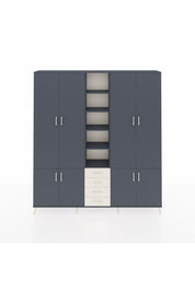 Arges Dolap 17 Raflı 4 Çekmeceli 8 Kapaklı 220x30x243 Antrasit-Antrasit/Aytaşı