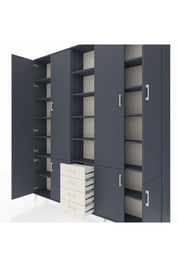 Arges Dolap 17 Raflı 4 Çekmeceli 8 Kapaklı 220x30x243 Antrasit-Antrasit/Aytaşı