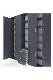 Arges Gardrop 17 Raflı 4 Çekmeceli 8 Kapaklı 220x30x243 Antrasit-Antrasit