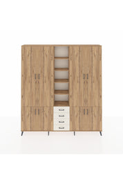 Arges Dolap 17 Raflı 4 Çekmeceli 8 Kapaklı 220x30x243 Çam-Çam/Aytaşı