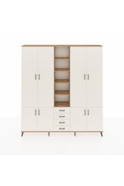 Arges Gardrop 17 Raflı 4 Çekmeceli 8 Kapaklı 220x30x243 Çam-Aytaşı