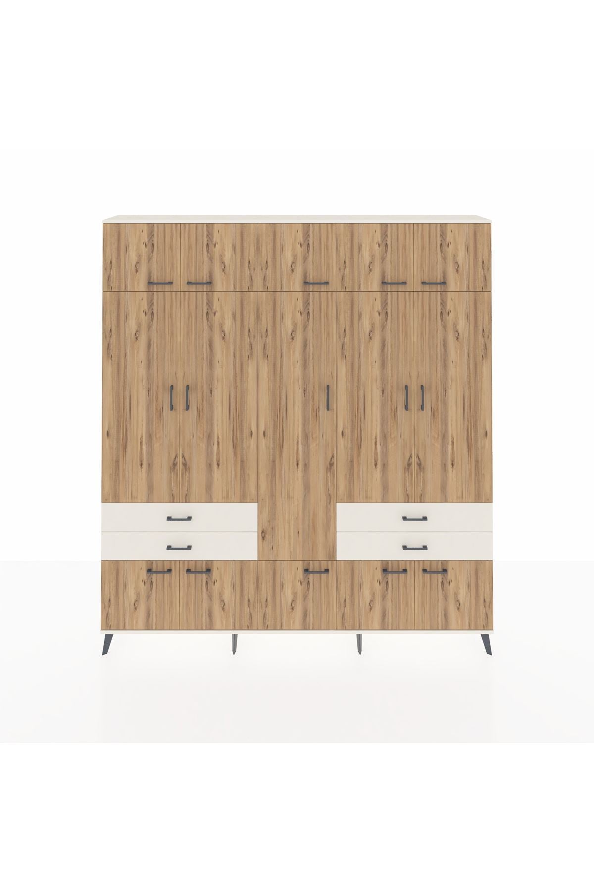 Arges Dolap 11 Raflı 4 Çekmeceli 2 Askılı 220x30x243 Aytaşı-Çam/Aytaşı