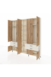 Arges Dolap 11 Raflı 4 Çekmeceli 2 Askılı 220x30x243 Aytaşı-Çam/Aytaşı